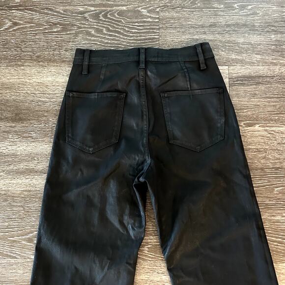 Joe's Jeans Savannah Black Coated Wide Leg Crop Jean Pants Size 26 Sailor Style - Picture 6 of 15